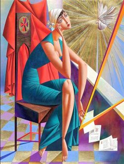 Peinture sur toile de Georgy Kurasov Annunciation reproduction peinte à la main