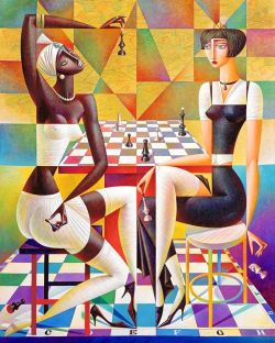 Peinture sur toile de Georgy Kurasov Chess Players reproduction peinte à la main