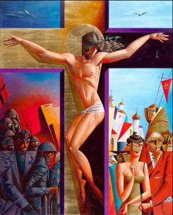 Peinture sur toile de Georgy Kurasov Crucifixion reproduction peinte à la main