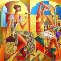 Peinture sur toile de Georgy Kurasov East And West reproduction peinte à la main