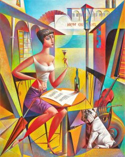 Peinture sur toile de Georgy Kurasov French Quarter reproduction peinte à la main