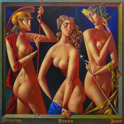 Peinture sur toile de Georgy Kurasov Judgement Of Paris reproduction peinte à la main