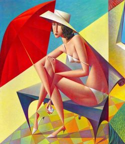 Peinture sur toile de Georgy Kurasov On The Beach reproduction peinte à la main