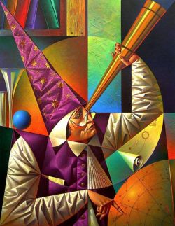 Peinture sur toile de Georgy Kurasov Stargazer reproduction peinte à la main