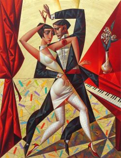 Peinture sur toile de Georgy Kurasov Tango-jazz reproduction peinte à la main