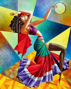Peinture sur toile de Georgy Kurasov The Gypsy Dancer reproduction peinte à la main