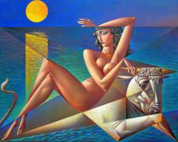 Peinture sur toile de Georgy Kurasov The Rape Of Europe reproduction peinte à la main