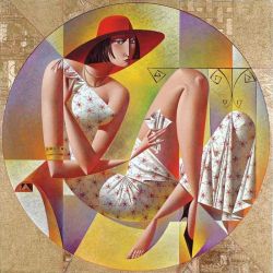 Peinture sur toile de Georgy Kurasov Tondo reproduction peinte à la main