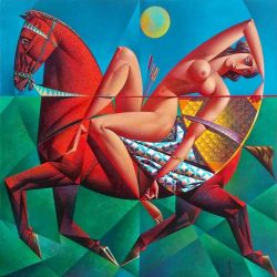 Peinture sur toile de Georgy Kurasov Wounded Amazon Ii reproduction peinte à la main