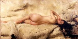 Giacomo Grosso La Nuda 1896 reproduction peinte à la main