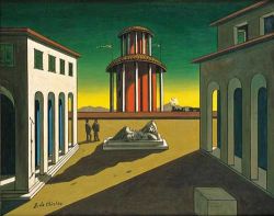 Peinture sur toile de Giorgio De Chirico, Piazza d'Italia - 1961 reproduction peinte à la main