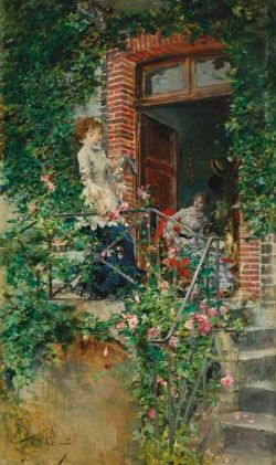 Giovanni Boldini On The Terrace reproduction peinte à la main