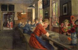 Gotthardt Kuehl German Lubeck Orphanage 1894 reproduction peinte à la main
