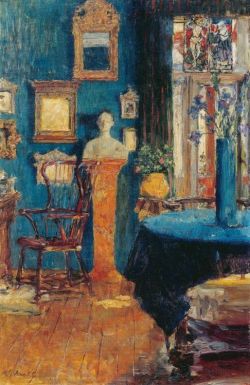 Gotthardt Kuehl The Blue Room - 1900 reproduction peinte à la main