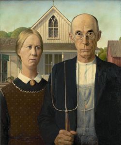 Peinture sur toile de Grant Wood American Gothic reproduction peinte à la main