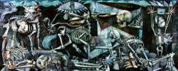 Peinture sur toile de Graveyard Guernica By Ron English reproduction peinte à la main