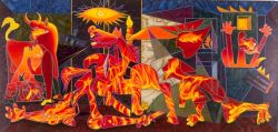 Peinture sur toile de Guernica-on-fire reproduction peinte à la main