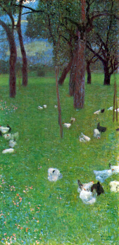 Gustav Klimt After The Rain - Garden With Chickens In St. Agatha