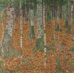 Peinture sur toile de Gustav Klimt Birch Forest reproduction peinte à la main