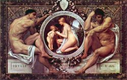Peinture sur toile de Gustav Klimt Idyll reproduction peinte à la main