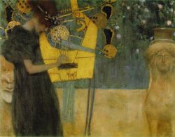 Peinture sur toile de Gustav Klimt Music - 1895 reproduction peinte à la main
