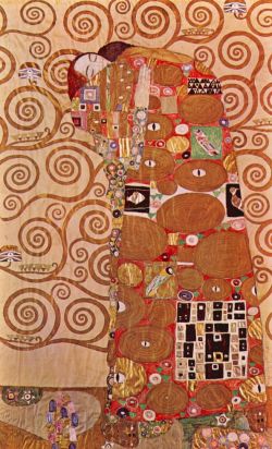Peinture sur toile de Gustav Klimt Stoclet Frieze - The Embrace reproduction peinte à la main