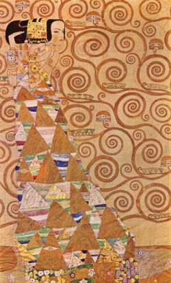 Peinture sur toile de Gustav Klimt Stoclet Frieze - The Expectation reproduction peinte à la main