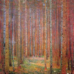 Peinture sur toile de Gustav Klimt Tannenwald 1 reproduction peinte à la main