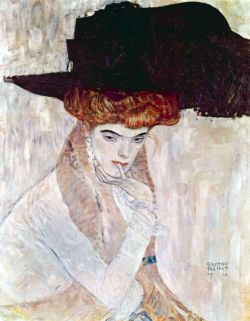 Peinture sur toile de Gustav Klimt The Black Hat reproduction peinte à la main