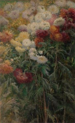 Peinture sur toile de Gustave Caillebotte Chrysanthemums In The Garden At Gennevilliers reproduction peinte à la main