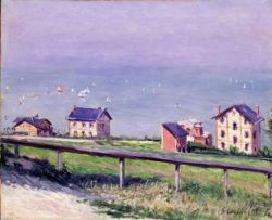 Peinture sur toile de Gustave Caillebotte, Regatta at Trouville, 1884 reproduction peinte à la main