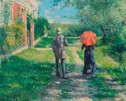 Peinture sur toile de Gustave Caillebotte, Rising Road, 1881 reproduction peinte à la main