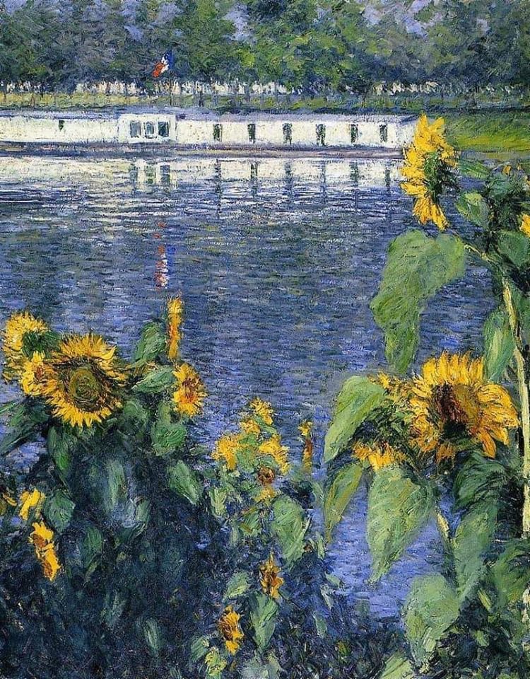 Gustave Caillebotte Sunflowers On The Banks Of The Seine 1886