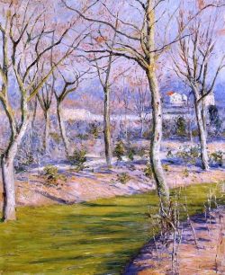 Peinture sur toile de Gustave Caillebotte The Garden At Petit Gennevilliers In Winter - 1894 reproduction peinte à la main
