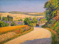 Gustave Cariot Charrette Sur Le Chemin Fleuri 1929 reproduction peinte à la main
