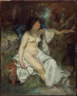 Gustave Courbet, Bather Sleeping by a Brook reproduction peinte à la main