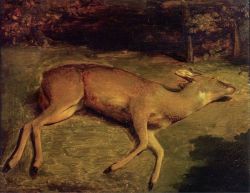 Peinture sur toile de Gustave Courbet, Biche morte reproduction peinte à la main