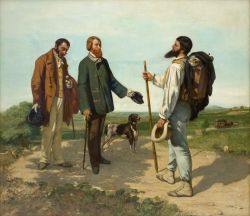 Peinture sur toile de Gustave Courbet, Bonjour Monsieur Courbet reproduction peinte à la main