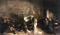 Peinture sur toile de Gustave Courbet, L'atelier du peintre reproduction peinte à la main