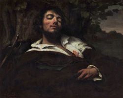 Peinture sur toile de Gustave Courbet, L'Homme blessé reproduction peinte à la main