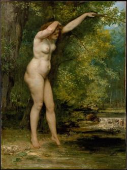 Gustave Courbet, La Jeune Baigneuse reproduction peinte à la main