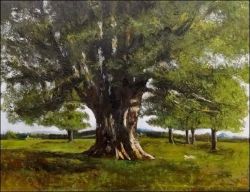 Gustave Courbet, Le Chêne de Flagey reproduction peinte à la main