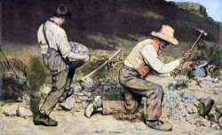 Gustave Courbet, Les Casseurs de pierres reproduction peinte à la main