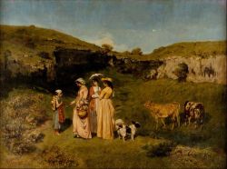 Gustave Courbet, Les Demoiselles de village reproduction peinte à la main