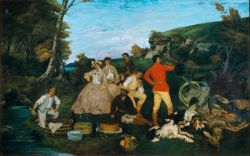 Peinture sur toile de Gustave Courbet, The Hunt Breakfast reproduction peinte à la main