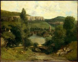 Gustave Courbet, View of Ornans reproduction peinte à la main