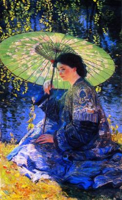 Guy Rose The Green Parasol 1911 reproduction peinte à la main