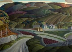 Harry Epworth Allen A Derbyshire Farmstead reproduction peinte à la main