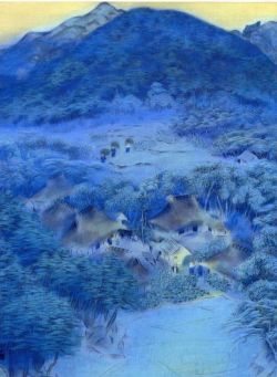 Hayami Gyoshu Village In Shugakuin 1918 reproduction peinte à la main