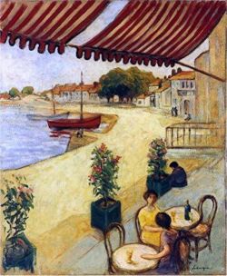 Henri Lebasque Cafe By The Sea reproduction peinte à la main